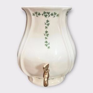 Vintage Wall Pocket Planter with Green Clover by Duncan Ceramics
